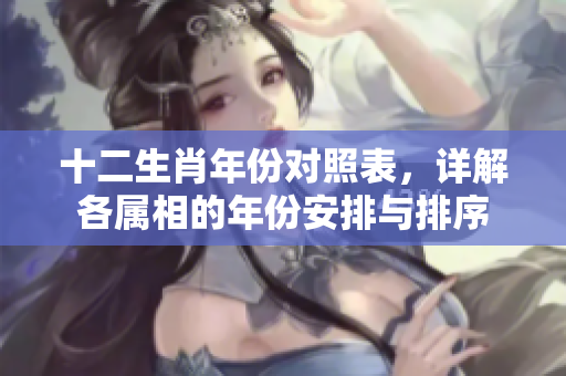 十二生肖年份对照表，详解各属相的年份安排与排序